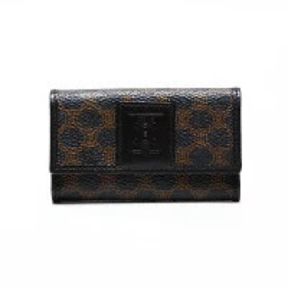 Celine Triomphe Macadam Key Case Wallet Black